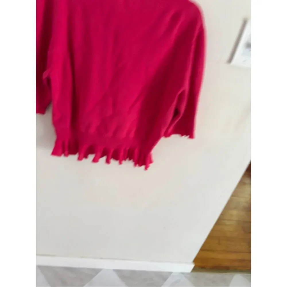 ASOS Hot Pink Button-Up Cardigan Size 20 Flutter Sleeve Front Bow Detail